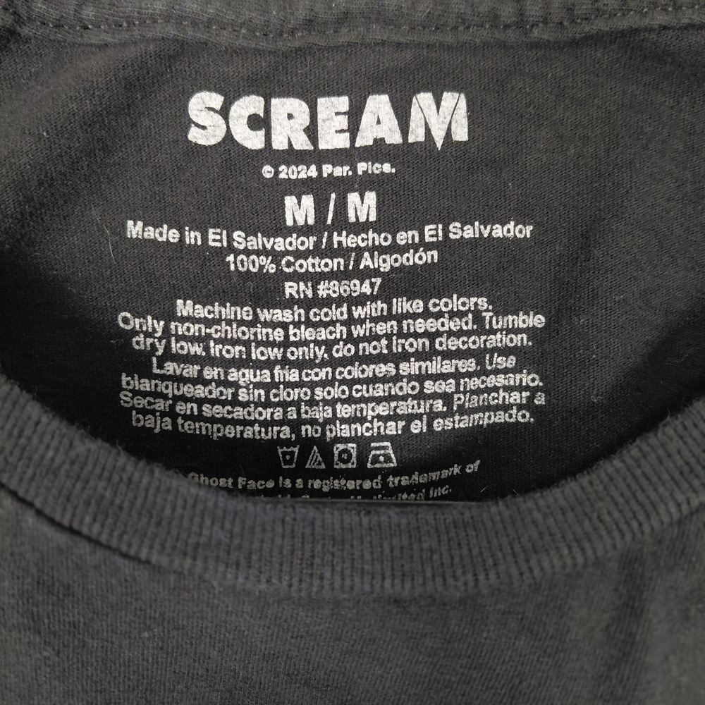 Scream Ghostface Size M T-Shirt Black Graphic Scary Movie Horror Tee Halloween - Picture 4 of 5